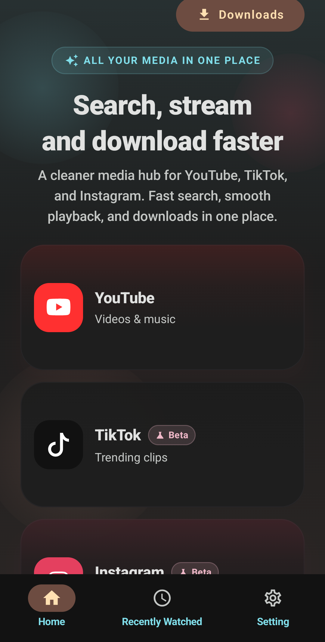 Home Screen - Discovery