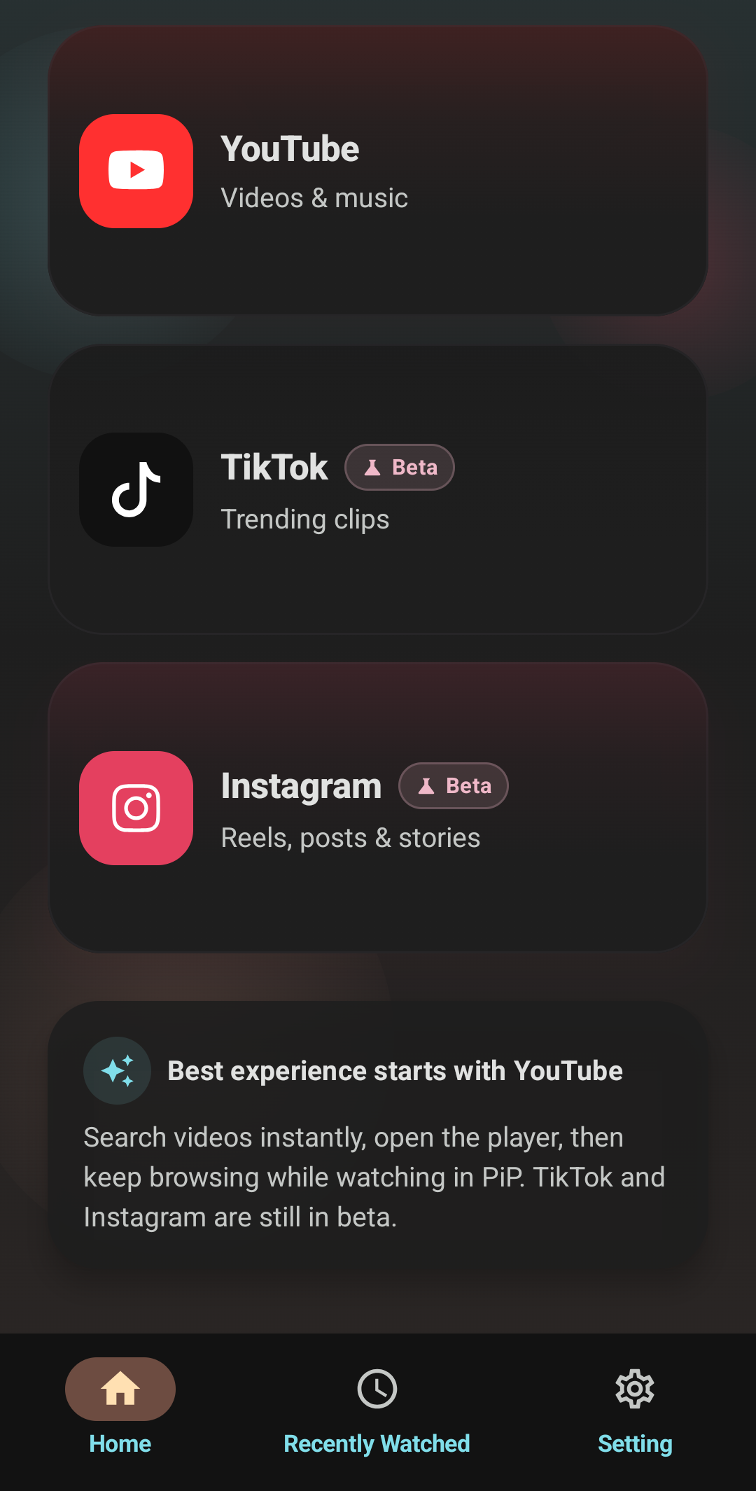 Home Screen - Discovery